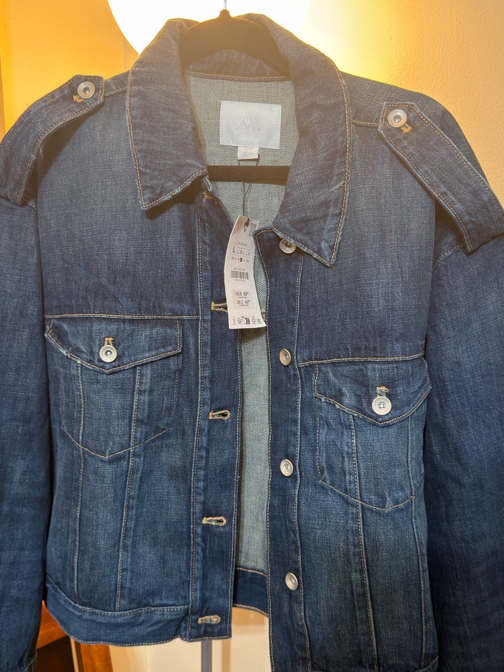 Zara Dark Blue Denim Jacket NWT